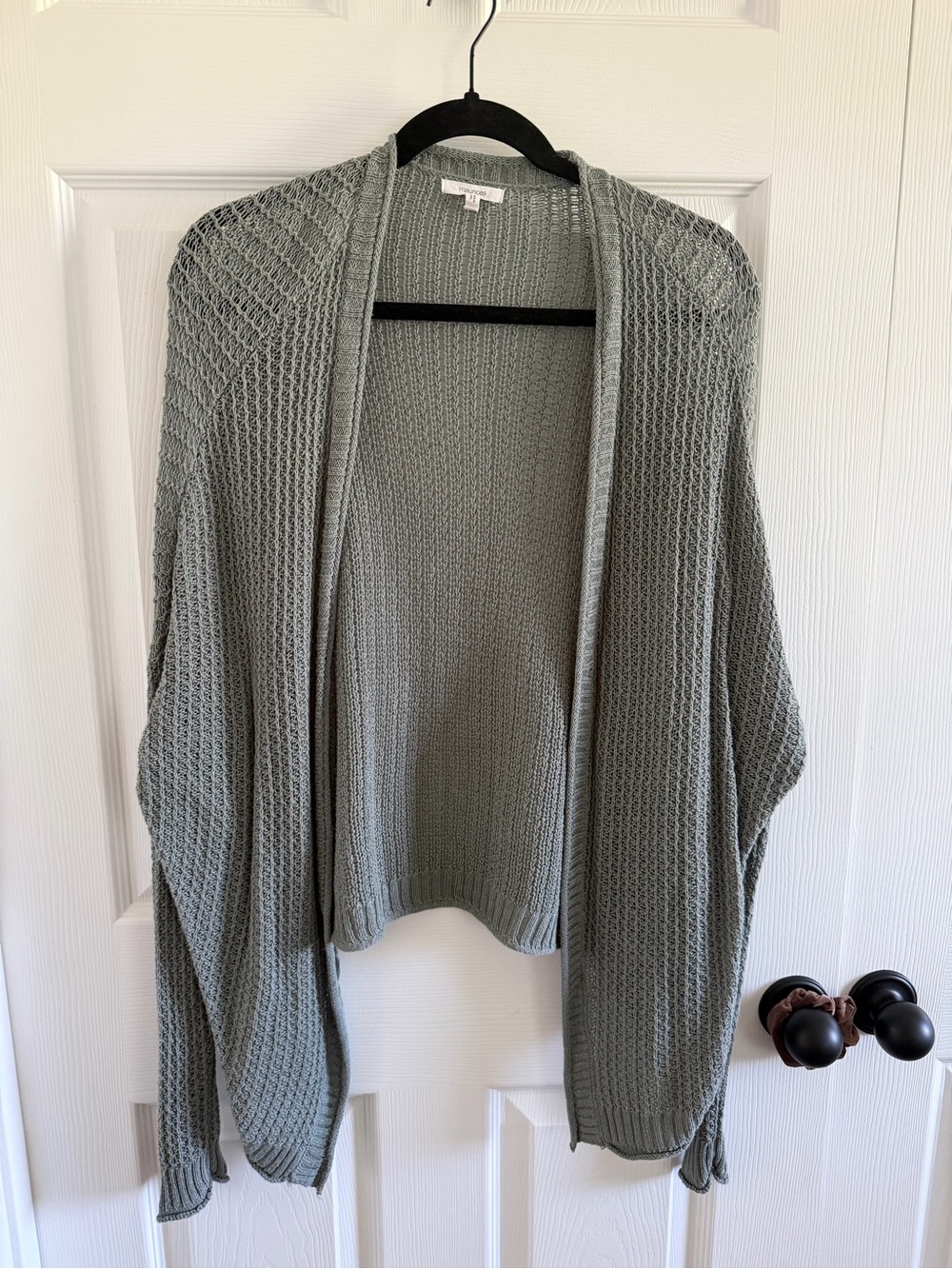 Maurices Blue Gray Open-Front Waffle Knit Cardigan